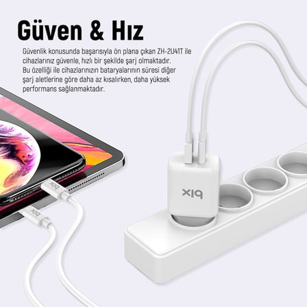 ZH-2U41T 25W PD 3.0 Type-C & USB-A Çift Bağlantı Noktalı Hızlı Şarj Adaptörü Siyah, Huawei, iPhone 15/14/13/12/Pro Max, iPad Air/Pro ve Daha Fazlası ile Uyumlu