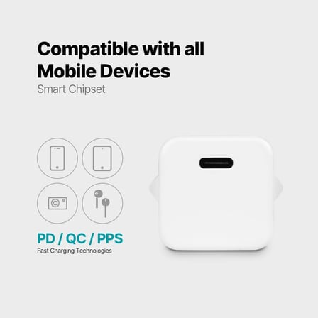 SmartCharger 20W PD Seyahat Hızlı Şarj Aleti Beyaz 2SCP01B