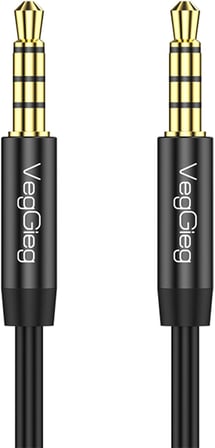 3.5mm Jack TRRS Hi-Fi Örgülü AUX Mikrofon ve Ses Kablosu 3 Metre