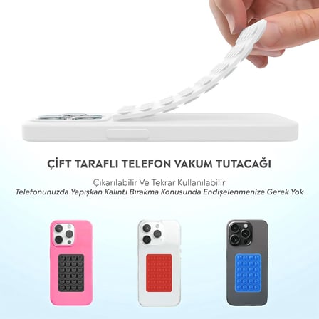 Telefon Arkasına Yapışan Silikon Vantuzlu Telefon Kılıfı Tutucu Araç Telefon Tutucu Ahtapot Vakumlu Telefon Tutucu (Şeffaf (Çift Taraflı))