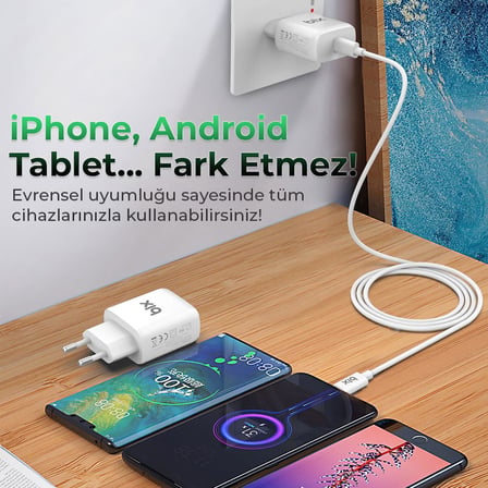 BX-PD20TA 20W PD Type-C Hızlı Şarj Adaptörü Huawei Hızlı Şarj Protokolü Destekli, iPhone 15 / iPhone 15 Pro Max /14/13/12 Pro Max, S22/S21/Note 10, iPad Air/Pro ve Daha Fazlasıyla Uyumlu