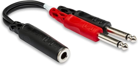 1/4 inç TRS (F) - Dual 1/4 inç TS (M) Stereo Breakout Kablo (YPP-136)