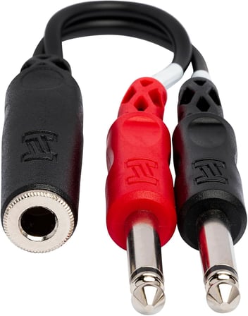 1/4 inç TRS (F) - Dual 1/4 inç TS (M) Stereo Breakout Kablo (YPP-136)