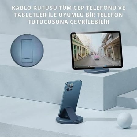 6İN1 Super Şarj 60W Şarj Kablo İstasyonu USB Typc-e Dönüştürücü, Sim Aparatlı Seyahat Seti Siyah