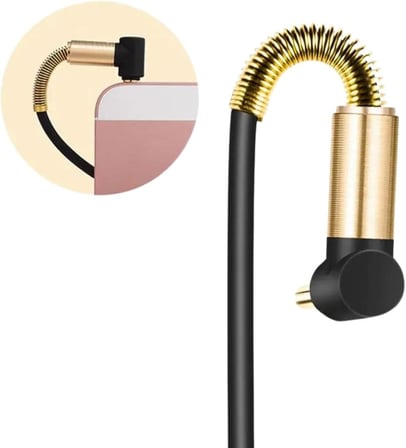 ® 3.5mm AUX Kablosu Jak Erkek Erkek L Tipi 1 Metre Ses Aktarım Kablosu
