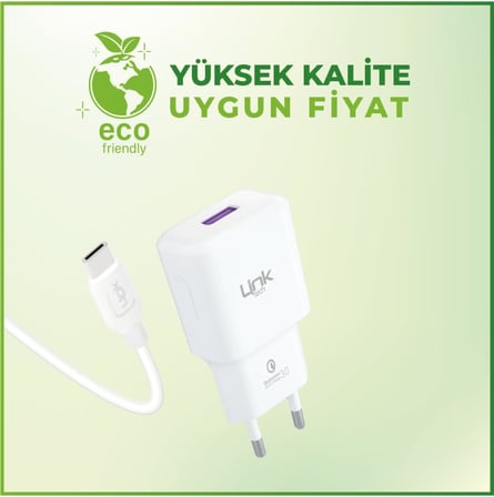 T443e Strong 18W Şarj Aleti ve Type-C USB Kablo Set QC 3.0A