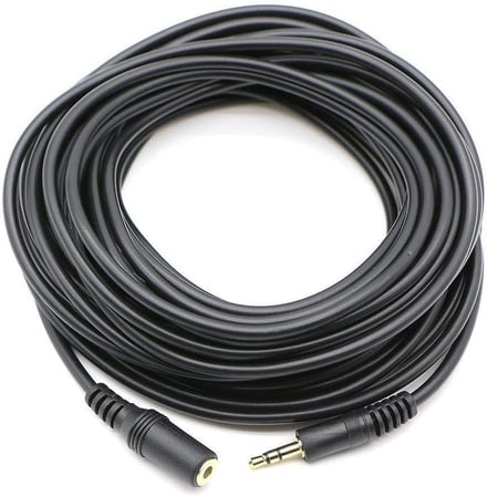 Al-4807 3.5 mm Kulaklık Ekleme Uzatma Kablosu Dişi Erkek, Siyah, 10 Metre