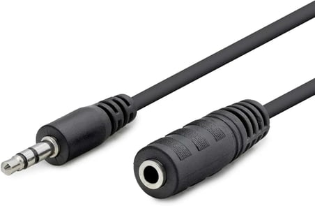 HDX1004 3.5mm TRS AUX Uzatma Kablosu 1.2 Metre - Erkek Dişi Kulaklık, Hoparlör, PC, Araba Uyumlu Stereo Ses Uzatma Kablosu, Siyah