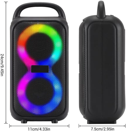 HT-983 Taşınabilir Bluetooth Hoparlör 2×3” Hoparlör 6W Rgb Tws Destekli Extra Bass TF Card Usb Müzik Kutusu
