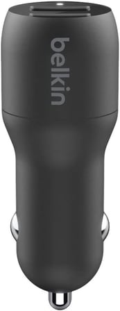 Boost Charge Çift USB Araç Şarj Cihazı 24 W + USB-A - USB-A kablosu (Çift USB-A Bağlantı Noktalı Şarj Cihazı)