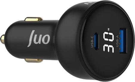 30W Led Ekranlı Type-C + USB-A Araç Şarj Aleti iPhone & Android & Tablet Araç içi Şarj Cihazı