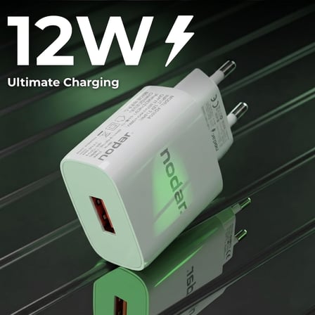 12W 2.4A Micro USB Hızlı Şarj Seti - USB Duvar Adaptörü ve Hızlı Şarj/Data Kablosu, Akıllı Akım Korumalı Ev ve Seyahat Tipi Şarj Cihazı (Parlak Beyaz)