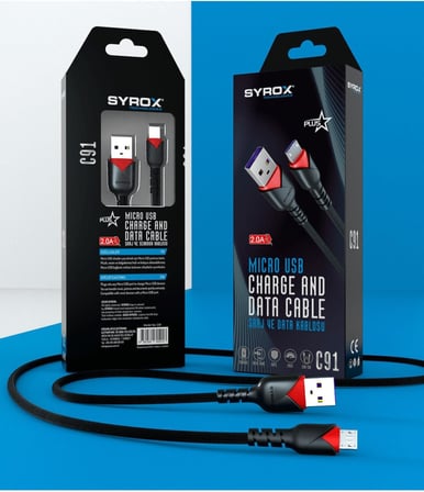 C91 2.0 MAH MİCRO 1 MT GÜL DESENLİ KABLO Araç Şarjı, STANDART