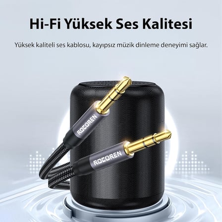 3.5mm Hi-Fi TRS AUX Ses Kablosu 1 Metre