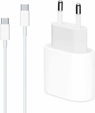 Apple iPhone 15 Pro Max için Type-C To Type-C 2 in 1 Şarj Seti [iPhone 15 Pro Max ile Uyumlu Kablo - Beyaz]