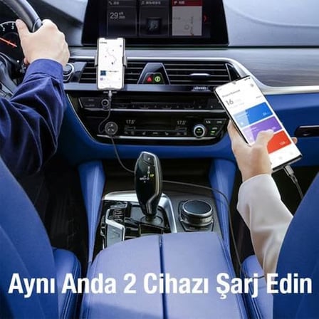 60W Turbo Araç Şarjı 2 Type-c Girişli Şarj Akım Korumalı Araç Çakmaklık Şarjı 12v-24v Araç Şarj