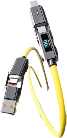 4 İN 1 LED EKRANLI 65W-27W PD USB İOS TYPE C SUPER TURBO FAST AAA+ KALİTE ŞARJ VE DATA KABLOSU