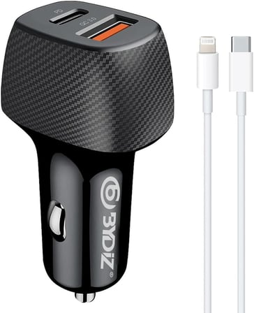 Bydiz BY-38L Hızlı Araç Şarj Cihazı 38W Çakmaklık Şarj Aleti Apple iPhone 14/13/12/11/pro/max