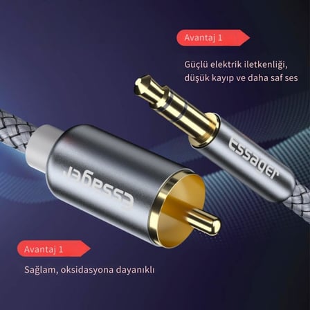 Pro Series 3 Metre 3.5MM Jack to RCA Stereo Ses Sistemi Kablosu, Amfi, Hoparlör, TV Ses Sistemi Kablosu