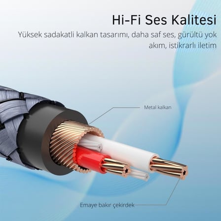 Pro Series 3 Metre 3.5MM Jack to RCA Stereo Ses Sistemi Kablosu, Amfi, Hoparlör, TV Ses Sistemi Kablosu