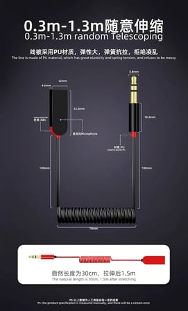 KY 223 CAR AUX CABLE SPRİRAL KABLOLU AUXJACK USB BLUETOOTH AUX, Bluetooth Car Receiver Aux FİYAT PERFORMANSTA BİR NUMARA BENZERLERİNE İKİ KAT FAZLASINI ÖDEMENİZE GEREK YOK !!!!