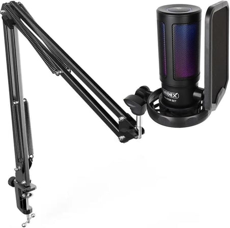 V6 RGB Set USB Oyuncu ve Yayıncı Mikrofonu Condenser Stüdyo (Kayıt Gaming Tiktok Twitch Canlı yayın Discord Youtube)