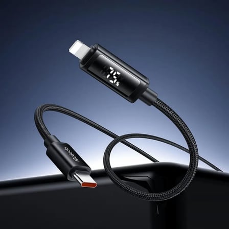 CA-7990 TYPE-C TO LIGHTNING 36W ÇİFT LED EKRANLI KABLO