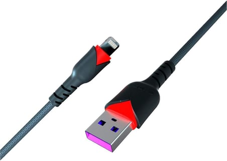 C93 2.0 MAH İPH 1 MT GÜL DESENLİ KABLO Araç Şarjı, Siyah