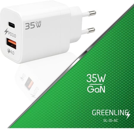 Type-C ve USB-A Portlu 35W GaN Hızlı Şarj Adaptörü