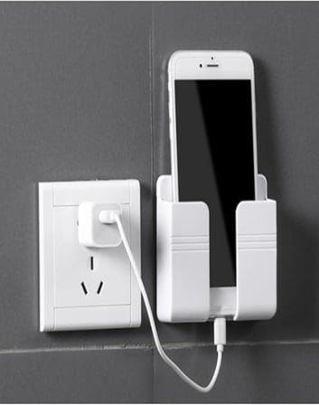 Duvara Monte Edilen Telefon Ve Kumanda Standı Plastik Organizer