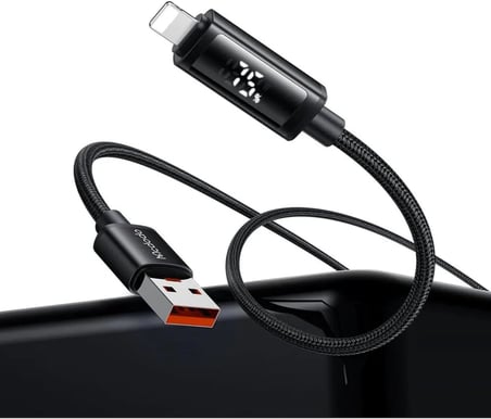 CA-7970 USB-A TO LİGTNİNG Çift LED Ekranlı 3A KABLO