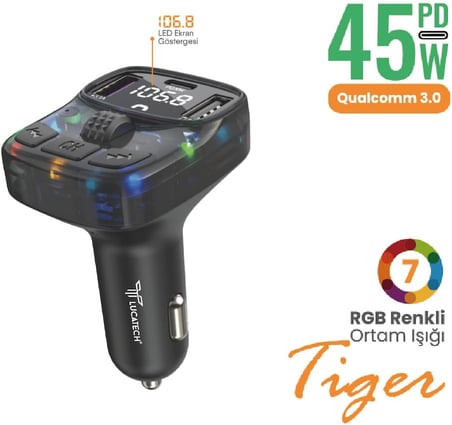 Bluetooth FM Transmitter USB Flash Destekli - Net Ses Deneyimi