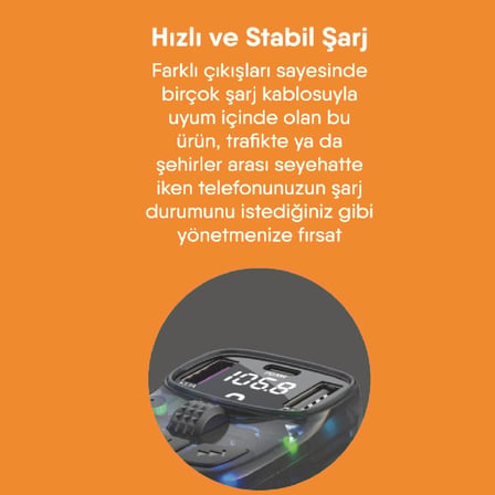 Bluetooth FM Transmitter USB Flash Destekli - Net Ses Deneyimi