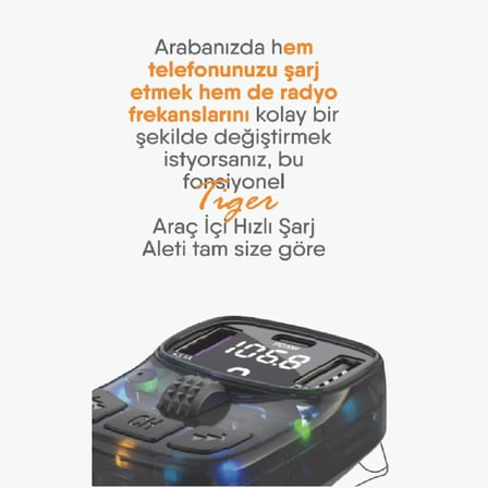 Bluetooth FM Transmitter USB Flash Destekli - Net Ses Deneyimi