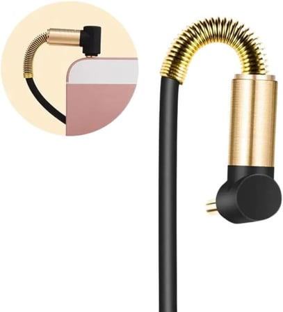 3.5mm AUX Kablosu Jak Erkek Erkek L Tipi 1 Metre Ses Aktarım Kablosu