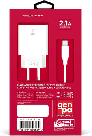 Genpa 2.1 Mah Type-C Kablo Ve Şarj Cihazı