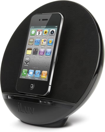 iLuv Stereo 30-Pin iPod/iPhone ile Uyumlu Masaüstü Speaker Dock / 30 pin girişli ve Aux girişlidir