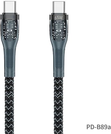 Azeada Kabloları ve Şarj Aletleri (Siyah - 65w, Type-C to Type-C)