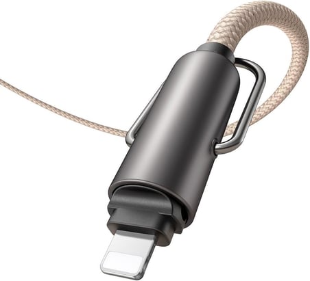 Ca-6821 Çok Işlevli Boyun Askili 1.2M Type-C To Lightning Haki