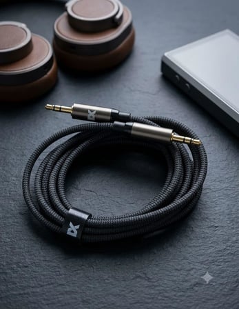 3.5mm çivi Jack Aux Kablosu Metal Uçlar Hasır Sarım(1 metre AC-01)