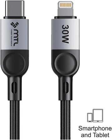 Araç Şarj Aleti Çakmaklık 60W Lightning ve Type-C Çift Portlu - Qualcomm QC 4.0 Desteği MT-A1836 Gri ile uyumlu