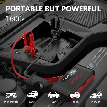 Jstar 3 20000mAh 1600A Jump Starter LCD Ekranlı Taşınabilir Akü Takviye Cihazı ( Çanta + Powerbank + Led Lamba)