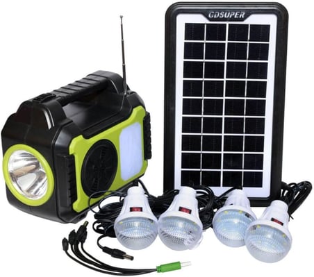 JUNGLEE (1275) Güneş Enerji Panelli Aydınlatma Sistemi Powerbank Kamp Doğa Balık Karavan Fener Bluetooth Hoparlör ile uyumlu