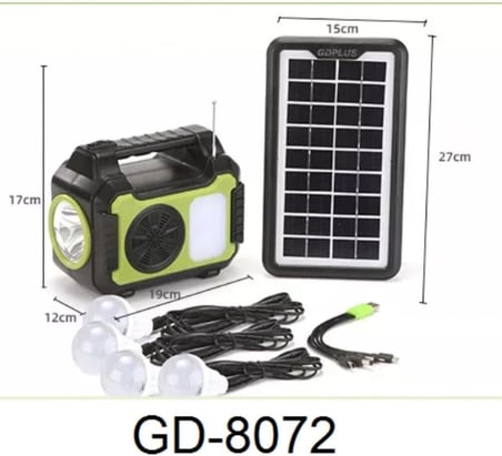 JUNGLEE (1275) Güneş Enerji Panelli Aydınlatma Sistemi Powerbank Kamp Doğa Balık Karavan Fener Bluetooth Hoparlör ile uyumlu