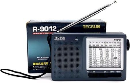 Tecsun R-9012 Taşınabilir Analog Radyo Kısa Dalga FM Stereo Alıcı FM/MW/SW 12 Bantlı Dünya Radyosu