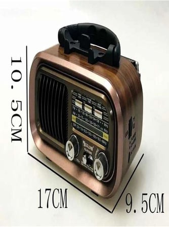 Nostaljik Görünümlü Solar Panelden Şarj Olabilen Telefon Standlı FM Radyo Bluetooth Hoparlör