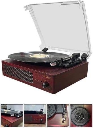Mtx-303 Nostaljik Pikap Plak Çalar (Şarjlı Bluetooth Aux Hoparlörlü 3 Devir) İğne Dahil