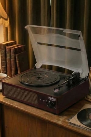 Mtx-303 Nostaljik Pikap Plak Çalar (Şarjlı Bluetooth Aux Hoparlörlü 3 Devir) İğne Dahil