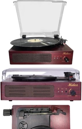 Mtx-303 Nostaljik Pikap Plak Çalar (Şarjlı Bluetooth Aux Hoparlörlü 3 Devir) İğne Dahil
