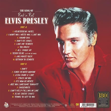 Elvis Presley The King of Rock'n'Roll Plak Renkli Kırmızı Vinyl LP